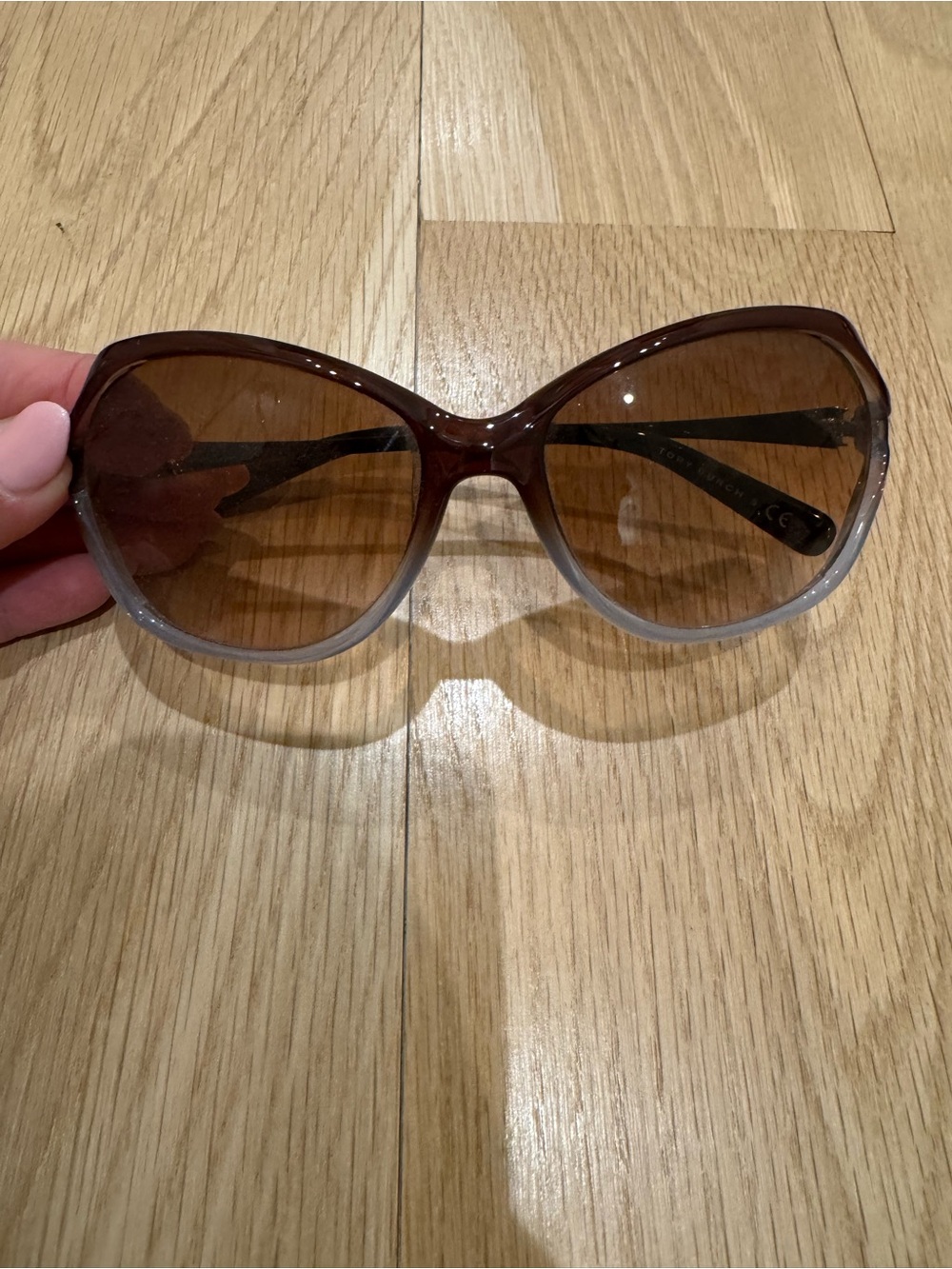 Tory Burch Brown Gradient Oversized Butterfly Sunglasses